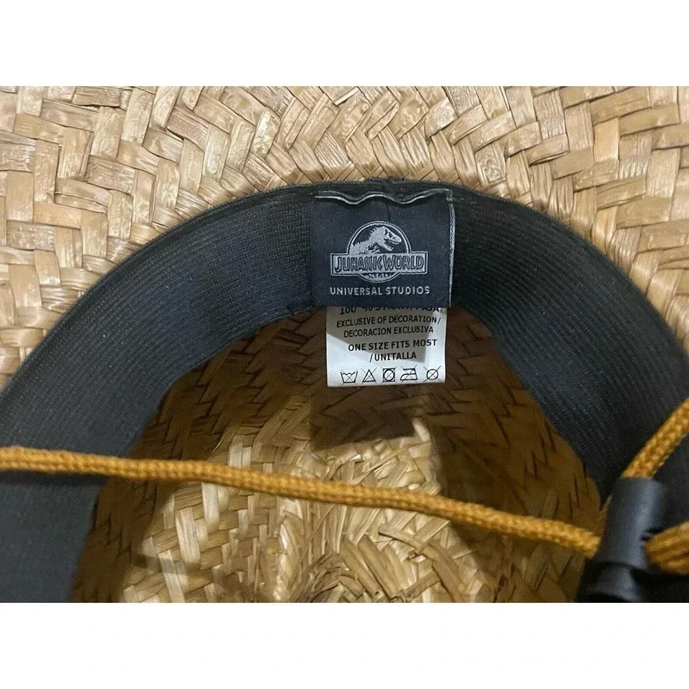 Jurassic World Straw Safari Sun Hat Draw Cord Adult OSFM 100% Straw Comfort Band